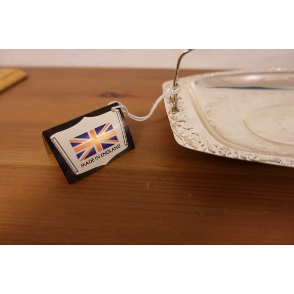 Vintage Silverplate Art Deco sweet tray with handle Made in England NWT - Picture 8 of 8